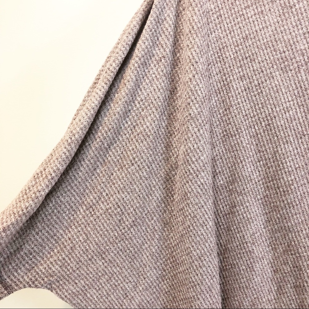 EASEL Off the Shoulder Mauve Waffle Weave Top Women's Large - Picture 3 of 6